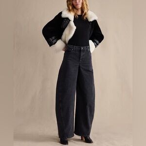 *NEW* BANANA REPUBLIC HIGH RISE LUXE BARREL JEAN WASHED BLACK 2/26